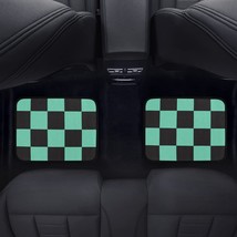 Checkered Black Green Anime Back Car Floor Mat (2 pcs) - $750.84 MXN