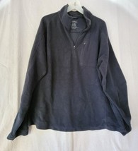 LL Bean Mens XL 1/4 Zip Pullover Fleece Jacket Navy Blue - £14.16 GBP
