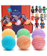 Superhero Bath Bombs for Kids with Surprise Toy Inside, 6 Pack Bubble Bo... - £39.49 GBP