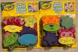 Crayola Mix &amp; Match Bath Foam Tub Water Toys Sea Creatures &amp; Animals 72p... - $21.99