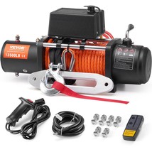 VEVOR Electric Winch Truck 13,500 lb Synthetic Rope Waterproof Remote Control - $391.49