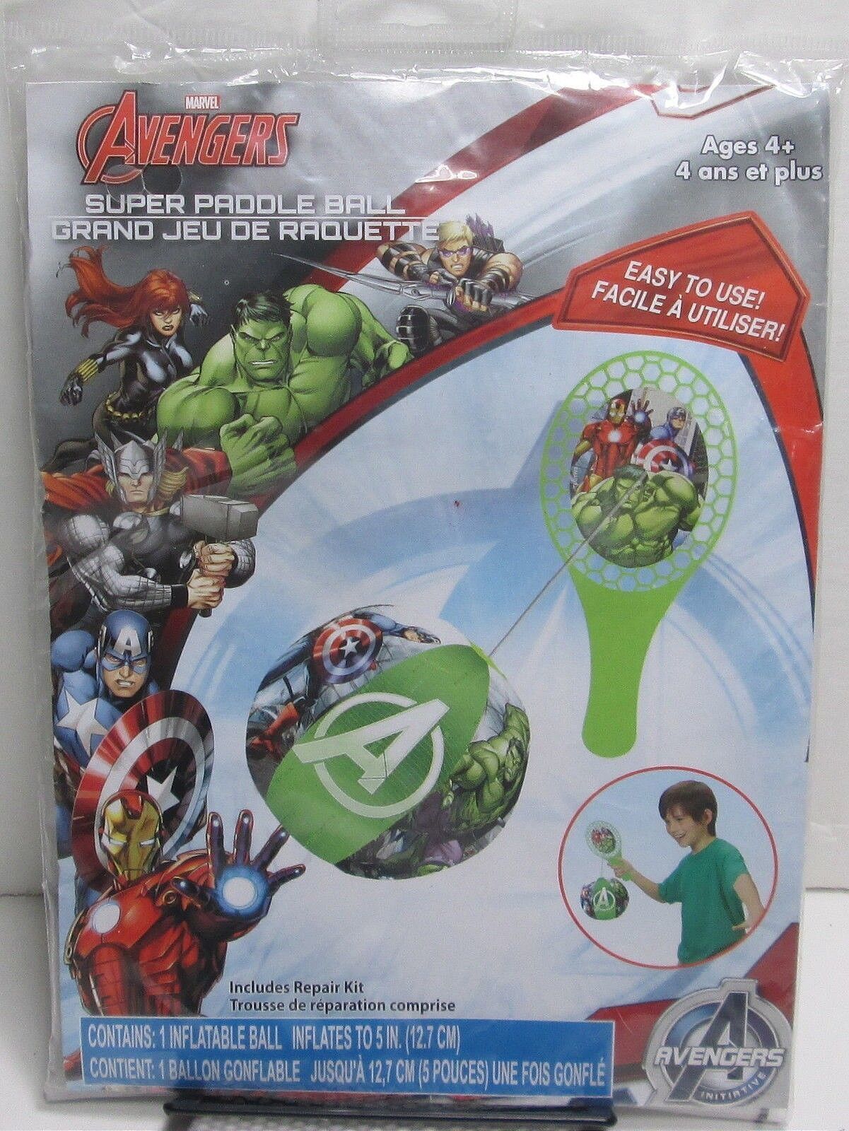 Primary image for NEW Marvel Avengers 28310AVG Kids Super Paddle Ball Inflatable Toy+Repair Kit
