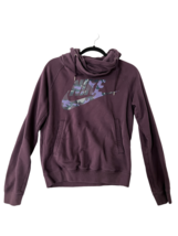 NIKE Womens Sweatshirt Purple Funnel Hoodie Pullover Camouflage Logo Size S - $11.51