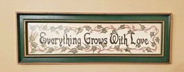 Everything Grows With Love Wall Picture In Green Wood Frame - £15.75 GBP