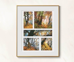 Forest Cross Stitch Autumn Pattern pdf - Autumn Garden Embroidery Old Tree chart - £14.38 GBP