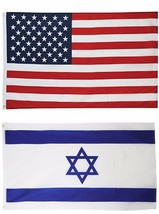Wholesale LOT of 3&#39; X 5&#39; USA AMERICAN &amp; 3&#39; x 5&#39; ft Israel Israeli Flag - £13.69 GBP