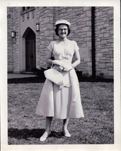 Vintage Stylish Woman Standing In Front Of Christ Lutheran Church Chicag... - £5.58 GBP