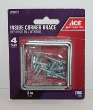 Ace Inside Corner Brace 2&quot; x 5/8&quot; Zinc 4 Pack - £5.43 GBP