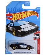 Hot Wheels Lamborghini Countach Police Car, Rescue 2/10 - $258.44 MXN