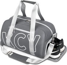 Sports Gym Bag w/ Wet Pocket &amp; Shoes Compartment for Women &amp; Men 40L Gray KCY - £22.13 GBP