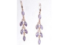 Handmade 925 Silver Amethyst Marquise Shape silver /Gold/ Rose Plated Earrings - £27.46 GBP+