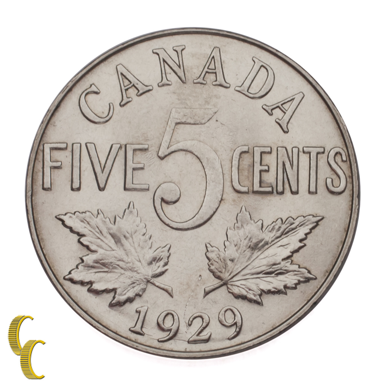 1929 Canada 5 Cents Variety Far Rim in Unc, KM# 29 Item image 4