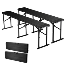 VEVOR Plastic Folding Bench, 6 ft Bench, HDPE Seat, 2 Pack, 2 Carry Bags... - $102.29 CAD