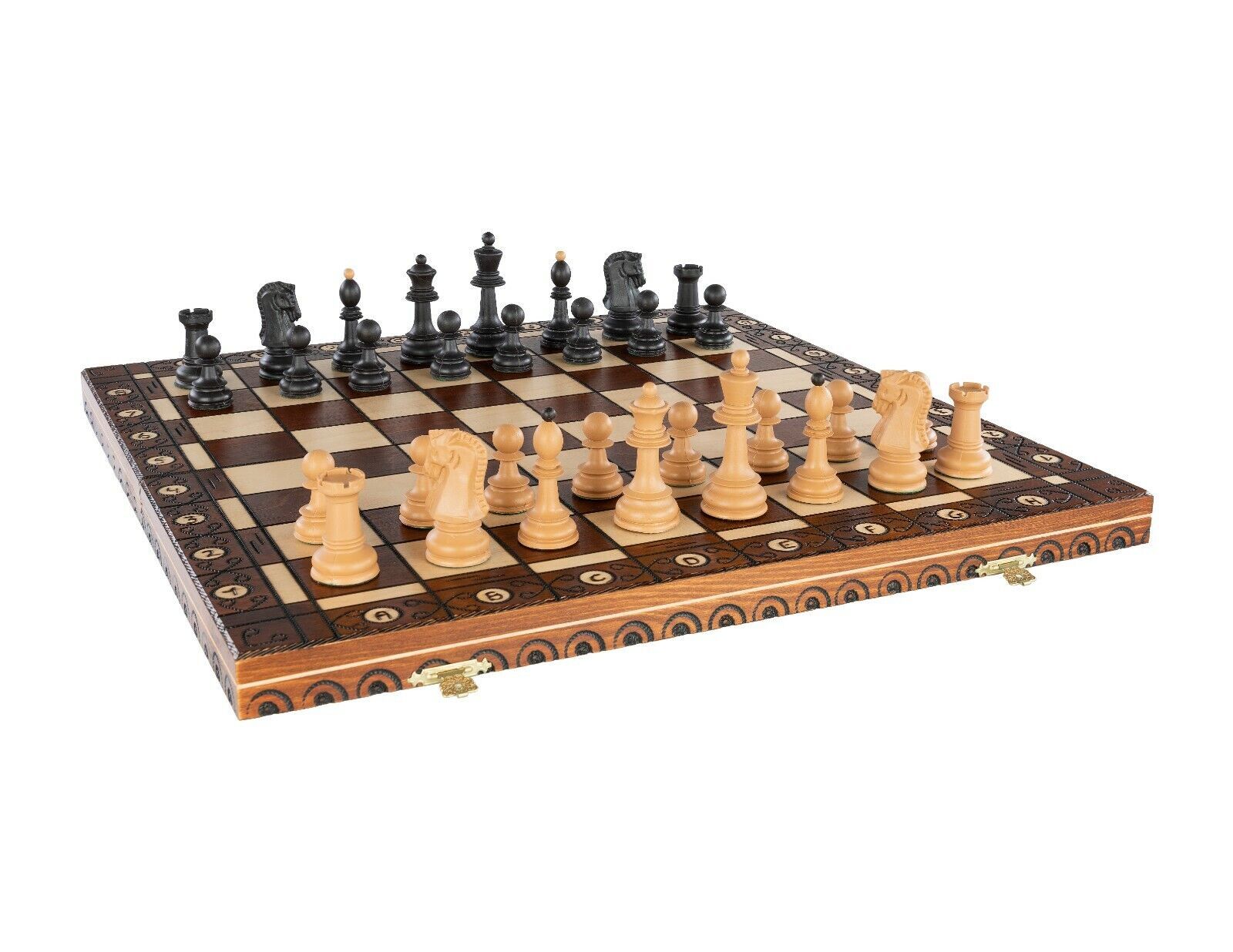 DUBROVNIK 6EF Handmade Wooden Chess Sett 21 Inch Board with Standard Chessmen - £54.17 GBP