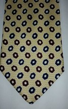 Brooks Brothers Men’s Tie yellow Silk Geometric Gold Design - $12.27