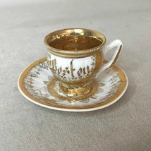 Antique German Souvenir Boston Gold Decorated Espresso Demitasse Cup and... - $42.00
