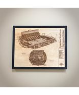 Spartan Stadium Blueprint Wall Art, Wood Engraved Stadium Design, Black ... - $29.39