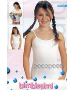 Girls&#39; Narrow Strap Tank Top In Soft Cotton Bimbissimi Tank - $6.32