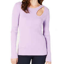 allbrand365 designer Womens Ribbed Cutout Sweater, Medium, Lilac Moon - £47.09 GBP