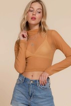 Long Sleeve Mock Neck Mesh Top - $11.50