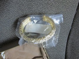 &quot;Wide Gold Tone - Textured Bracelet&quot; - New In Box W/ Pouch - Bronze, Italy -GIFT - £10.11 GBP
