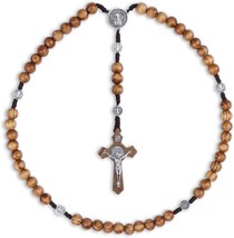 Handmade Wooden Catholic Rosary Cross Pendant Necklace Christian Prayer Beads St - £16.74 GBP