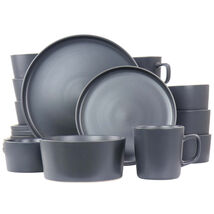 Elama Luxmatte Dark Grey Stoneware 20-Piece Dinnerware Set with Modern - $1,507.27 MXN