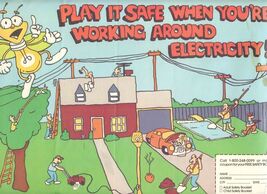 Play it Safe Around Electricity Puzzle Placemat Metropolitan Edison Reading - $17.82