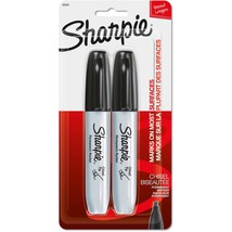 Sharpie Permanent Markers, Chisel Tip, Black, 2 Count - $6.39