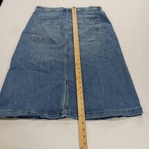 St. John’s Bay Women's Blue Cotton Blend Rear Slit Denim Skirt Pockets Size 14 image 7