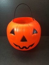 Vintage Empire Blow Mold Plastic Jack-O-Lantern Pumpkin Halloween Candy Bucket - £9.51 GBP