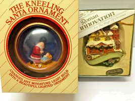 ROMAN Kneeling Santa &amp; Victorian House Christmas Ornaments - £11.09 GBP