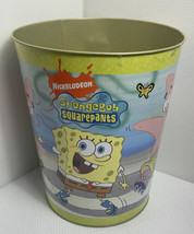 Spongebob Squarepants Metal Trash Can 2006 Viacom The Tin Box 10&quot;T 9 &quot;D - £31.43 GBP