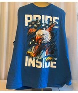 Blue Sleeveless Celebrate Patriotic Tee Shirt W/ Eagle 2XL/2XG Pre Owned - £9.33 GBP