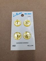 La Bouton Round 5/8in  16mm Yellow Buttons 2 Hole on Card Unused Blument... - $4.90