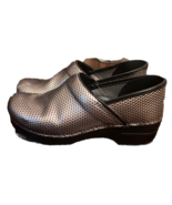 Dansko Metallic Sequin Print Closed Back Clogs Shoes Sz 40 Leather Nursi... - $543.43 MXN
