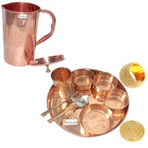 Prisha India Craft ® Indian Dinnerware Pure Copper Thali Set Traditional Dinner  - £78.33 GBP+