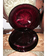 Vintage Royal Ruby Red Anchor Hocking Plates Holiday Christmas Winter Di... - €47,07 EUR