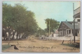 Postcard Porter Ave Ocean Springs Mississippi ca.1911 - £70.60 GBP