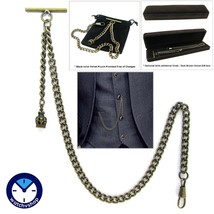 Albert Chain Bronze Pocket Watch Chain Fob Chain with Crown Fob T Bar Men AC60 - £9.84 GBP+