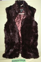 Adrienne Landau Rex Fur Vest Deep Brown Size Women&#39;s Small  - £78.21 GBP