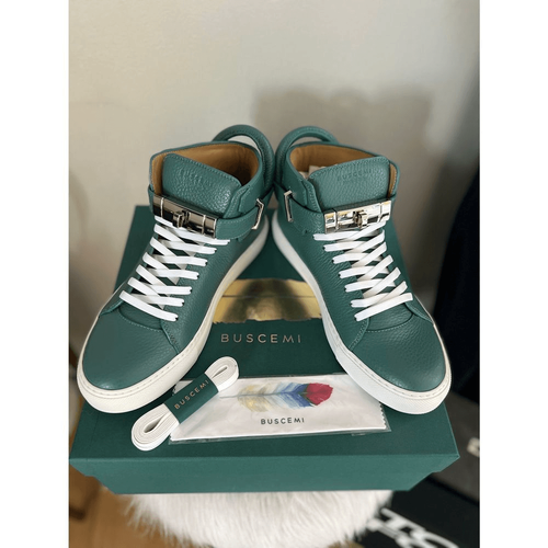 BUSCEMI Mid Sneaker, Women’s Italian Leather Hightop , Size 38 (Euro) Petrol NWT Item image 13