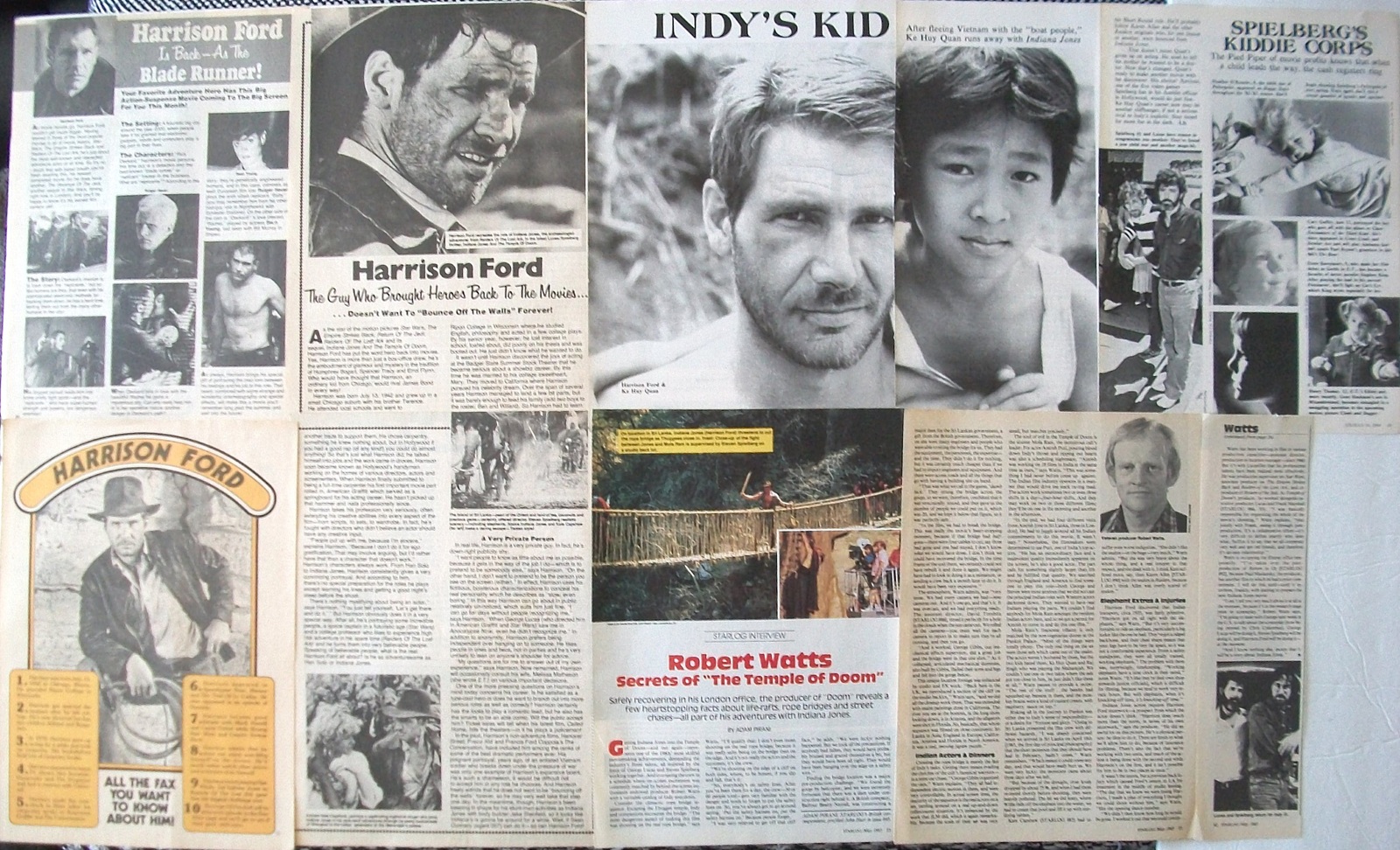 HARRISON FORD ~ 16 Color, B&amp;W Vintage ARTICLES from 1981-1985, 1997 ~ Cl... - $8.37