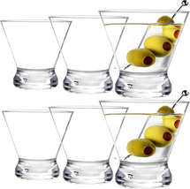 Youngever 6 Pack Plastic Martini Glasses, 10 Ounce Shatterproof Martini Cups, St - £20.29 GBP