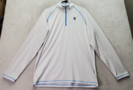 White Water Sweatshirt Mens Large White Polyester Long Sleeve Logo Quarter Zip - £19.84 GBP