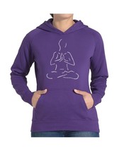 MSRP $50 La Pop Art Women&#39;s Word Art Hooded Sweatshirt Yoga Purple Size Medium - £14.19 GBP