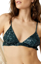 Free People Gold Rush Sequin Bralette Forest Pool ( M ) - $39.57