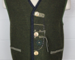 Wesenjak Austrian Green Wool Vest Jacket Antler Buttons Edelweiss 48 US 38 - $29.70