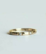 0.3ct Round Cut VVS1 Diamond Wedding Ring Band Eternity 14k White Gold Plated - £78.79 GBP