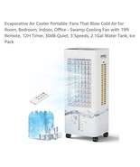 Portable Evaporative Air Cooler with Remote, 12H Timer, 3 Speeds, Quiet Fan - €63,37 EUR